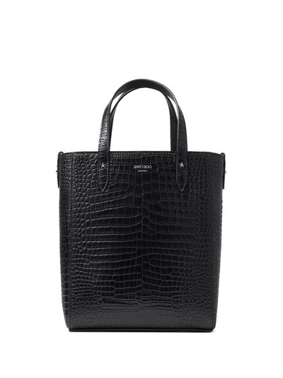 Shop Jimmy Choo Pagasi N/s Tote Bag In Black