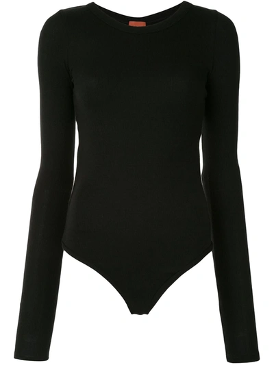 Alix Nyc Pearson Button-embellished Jersey Bodysuit In Black