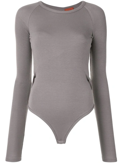 Shop Alix Nyc Coles Twist-backbodysuit In Grey
