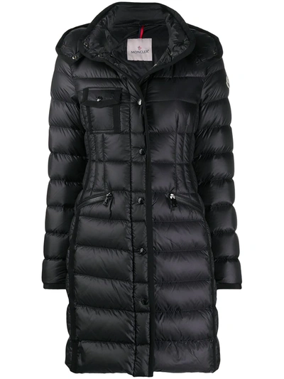 Shop Moncler Hermine Puffer Coat In Black