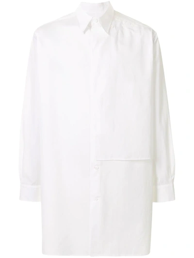 Shop Yohji Yamamoto Flap-detail Longline Shirt In White