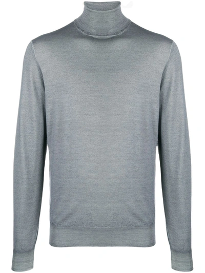 Shop Dell'oglio Roll Neck Sweater In Grey