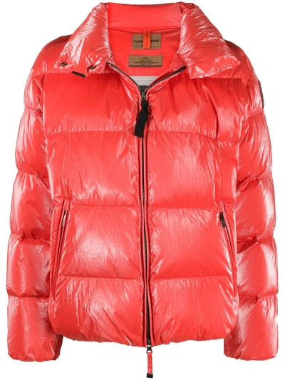 Shop Parajumpers Zipped Padded Jacket In Red