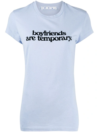 Shop Off-white Slogan-print T-shirt In Blue