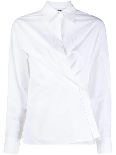 Shop Moschino Off-centre Shirt In White