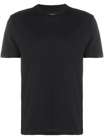 Shop Les Hommes Short-sleeved Cotton T-shirt In Black