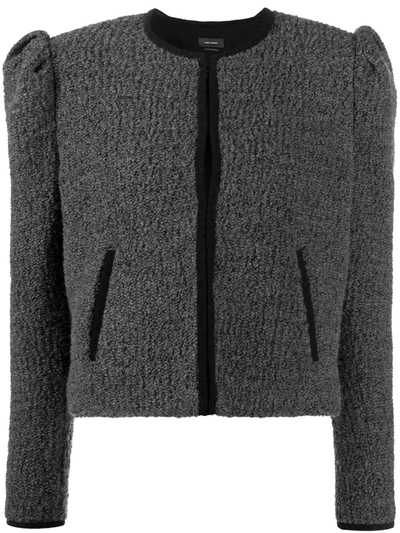 Shop Isabel Marant Zingy Structured Shoulder Jacket In Grey