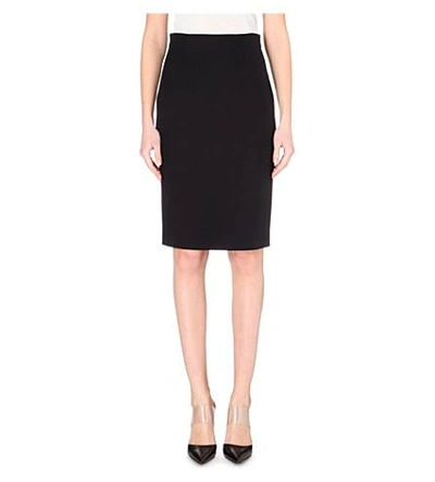 Shop Alexander Mcqueen Crepe Pencil Skirt In Blk