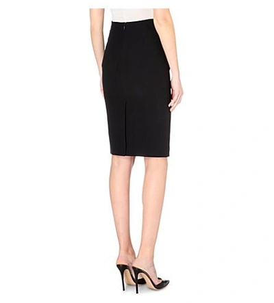 Shop Alexander Mcqueen Crepe Pencil Skirt In Blk