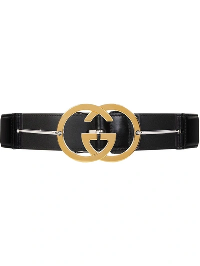 Shop Gucci G Buckle Leather Belt In Black