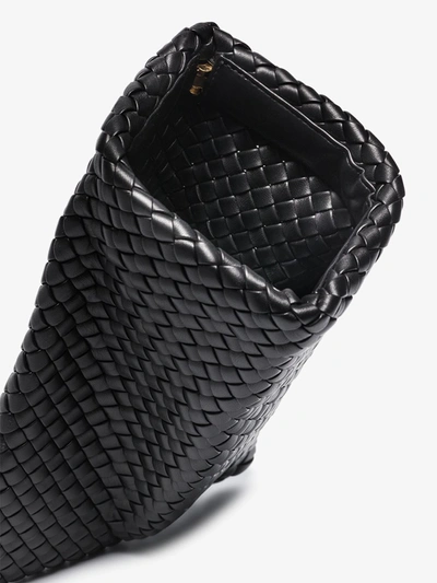 Shop Bottega Veneta Leather Clutch In Black