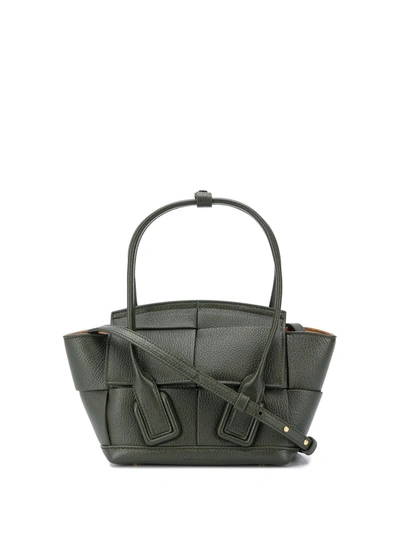 Shop Bottega Veneta Arco 29 Leather Handbag In Black