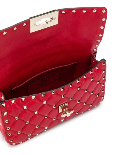 Shop Valentino Rockstud Spike Small Leather Shoulder Bag In Red