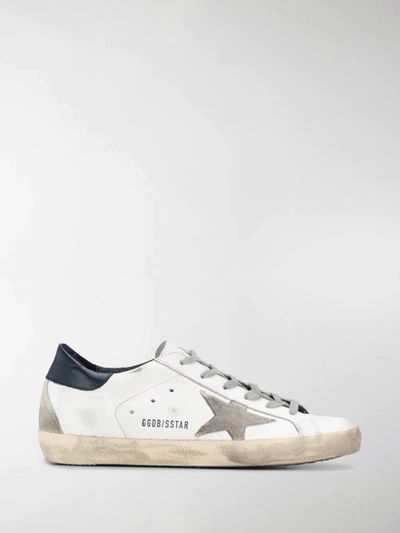 Shop Golden Goose Superstar Distressed-finish Sneakers In White