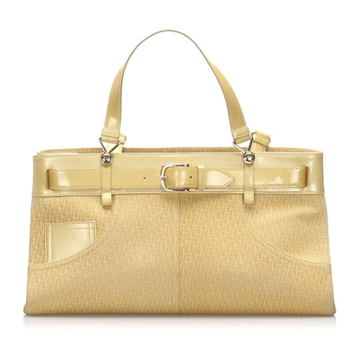 Shop Dior Oblique Suede Shoulder Bag In Yellow