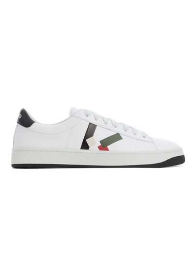 Shop Kenzo K Logo White Leather Sneakers