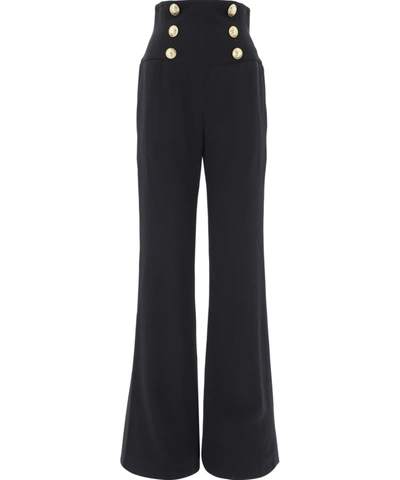 Shop Balmain Black Viscose Pants