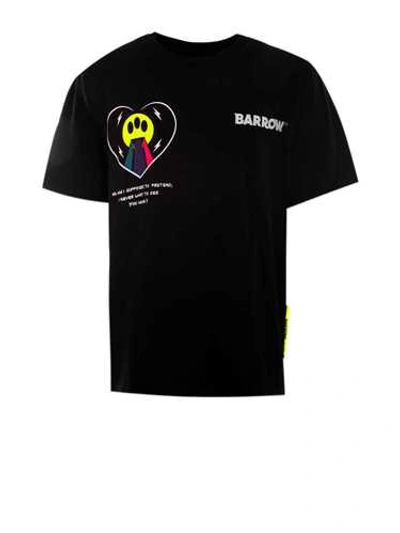 Shop Barrow Black 'heart Smile' T-shirt