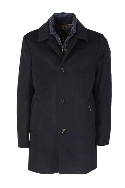 Shop Moorer Blue Wool Coat