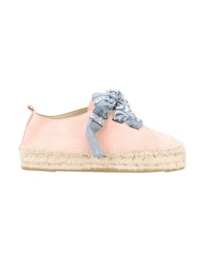 Shop Manebi Bandana Pink Leather Espadrilles In Neutrals