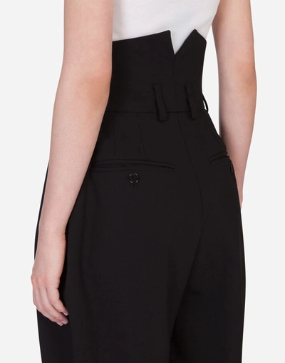 Shop Dolce & Gabbana Stretch Wool Jumpsuit In Black