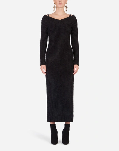 Shop Dolce & Gabbana Long-sleeved Knit Dress
