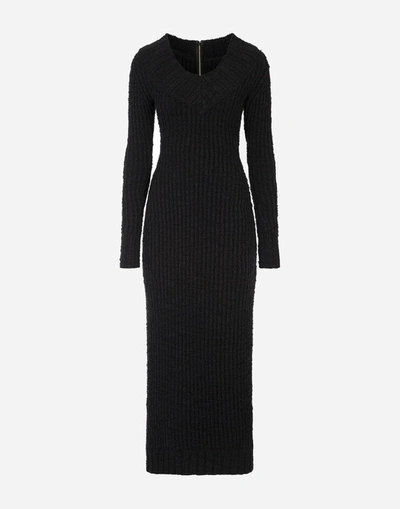 Shop Dolce & Gabbana Long-sleeved Knit Dress