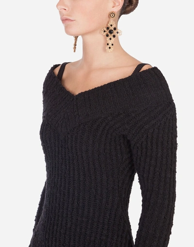 Shop Dolce & Gabbana Long-sleeved Knit Dress