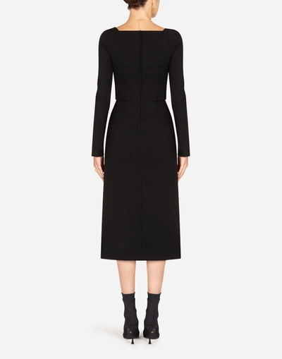 Shop Dolce & Gabbana Stretch Jersey Sheath Dress In Black