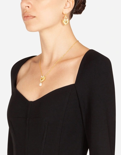 Dolce & Gabbana Stretch Jersey Long Dress W/slit In Black
