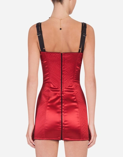 Shop Dolce & Gabbana Short Corset Dress With Sweetheart Neckline