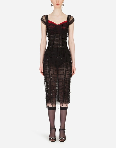 Shop Dolce & Gabbana Calf-length Dress With Square Neckline
