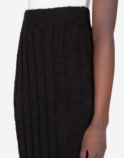 Shop Dolce & Gabbana Knit Pencil Skirt In Black