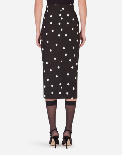 Shop Dolce & Gabbana Polka-dot Calf-length Skirt