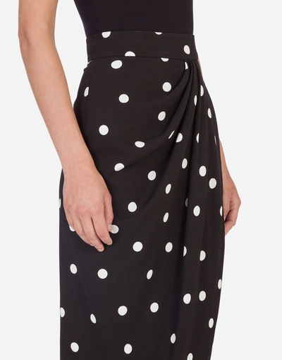 Shop Dolce & Gabbana Polka-dot Calf-length Skirt