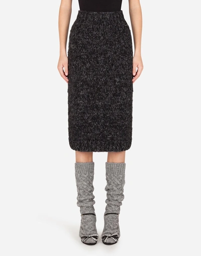 Shop Dolce & Gabbana Knit Calf-length Pencil Skirt