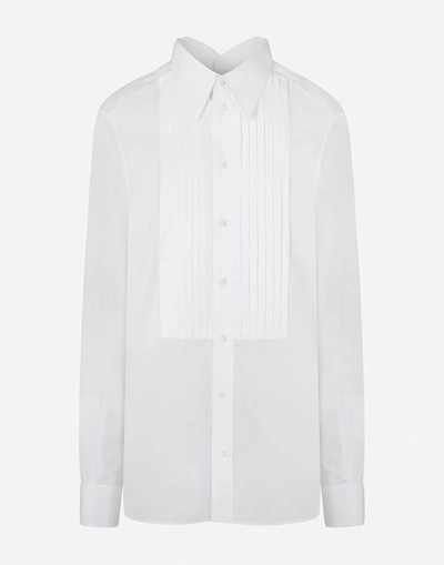 Shop Dolce & Gabbana Cotton Poplin Shirt In White