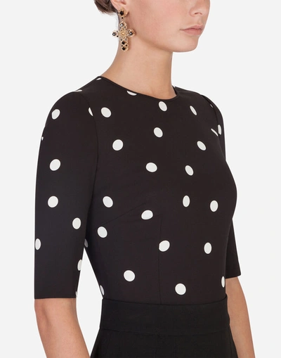 Shop Dolce & Gabbana Polka-dot Print Blouse In Black