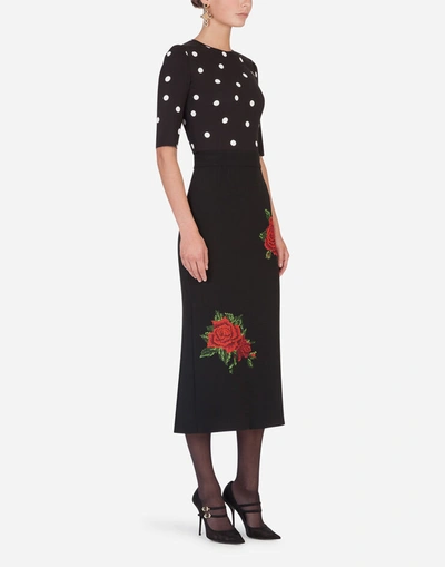 Shop Dolce & Gabbana Polka-dot Print Blouse In Black