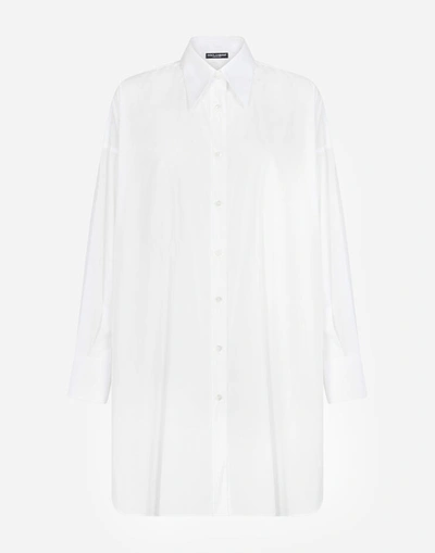 Shop Dolce & Gabbana Cotton Poplin Tunic Shirt