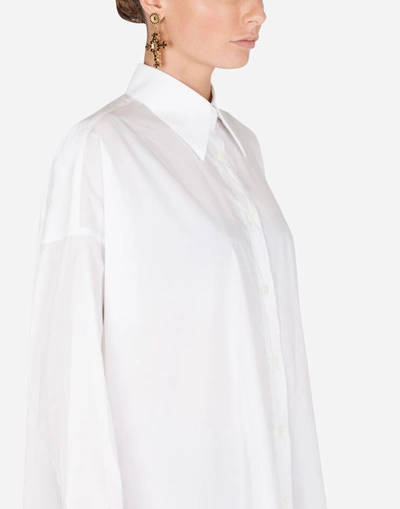 Shop Dolce & Gabbana Cotton Poplin Tunic Shirt