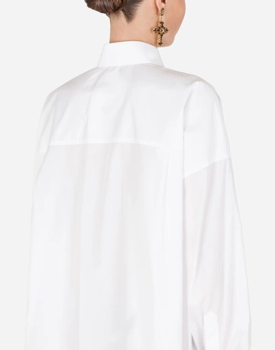 Shop Dolce & Gabbana Cotton Poplin Tunic Shirt