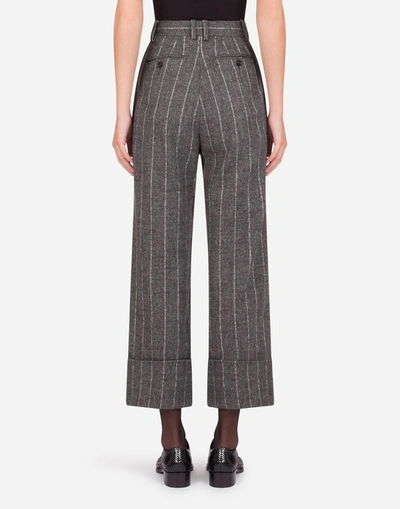 Shop Dolce & Gabbana High-waisted Pinstripe Pants