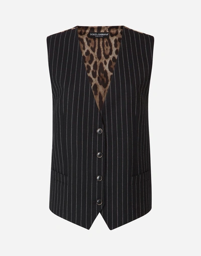 Shop Dolce & Gabbana Single-breasted Pinstripe Vest