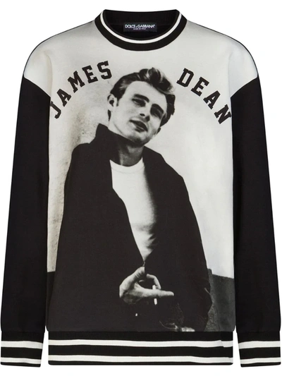 Shop Dolce & Gabbana James Dean-intarsia Jumper In Grey