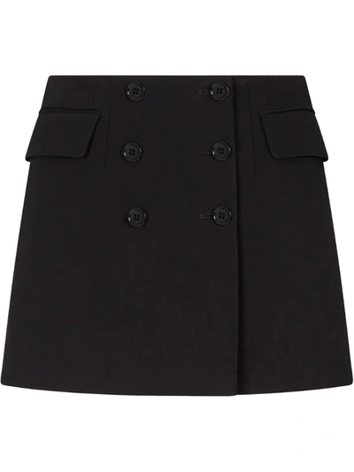 Shop Dolce & Gabbana Double-breasted Mini Skirt In Black