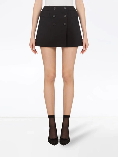 Shop Dolce & Gabbana Double-breasted Mini Skirt In Black