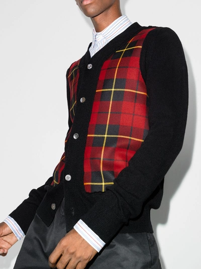 Shop Comme Des Garçons Shirt Check Cardigan In Black