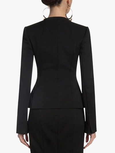 Shop Dolce & Gabbana Fitted Sweetheart Neck Jacket In Black