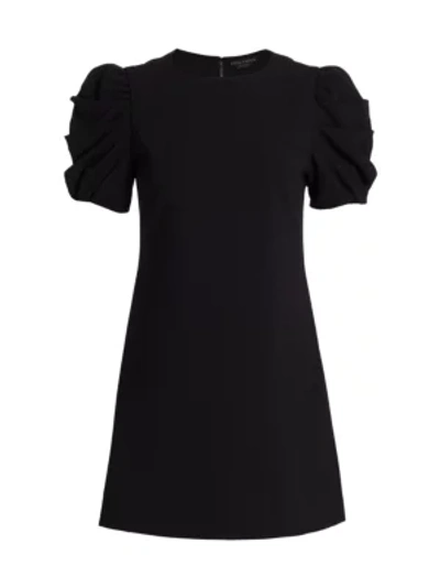 Shop Alice And Olivia Hanita Puff-sleeve Mini Dress In Black